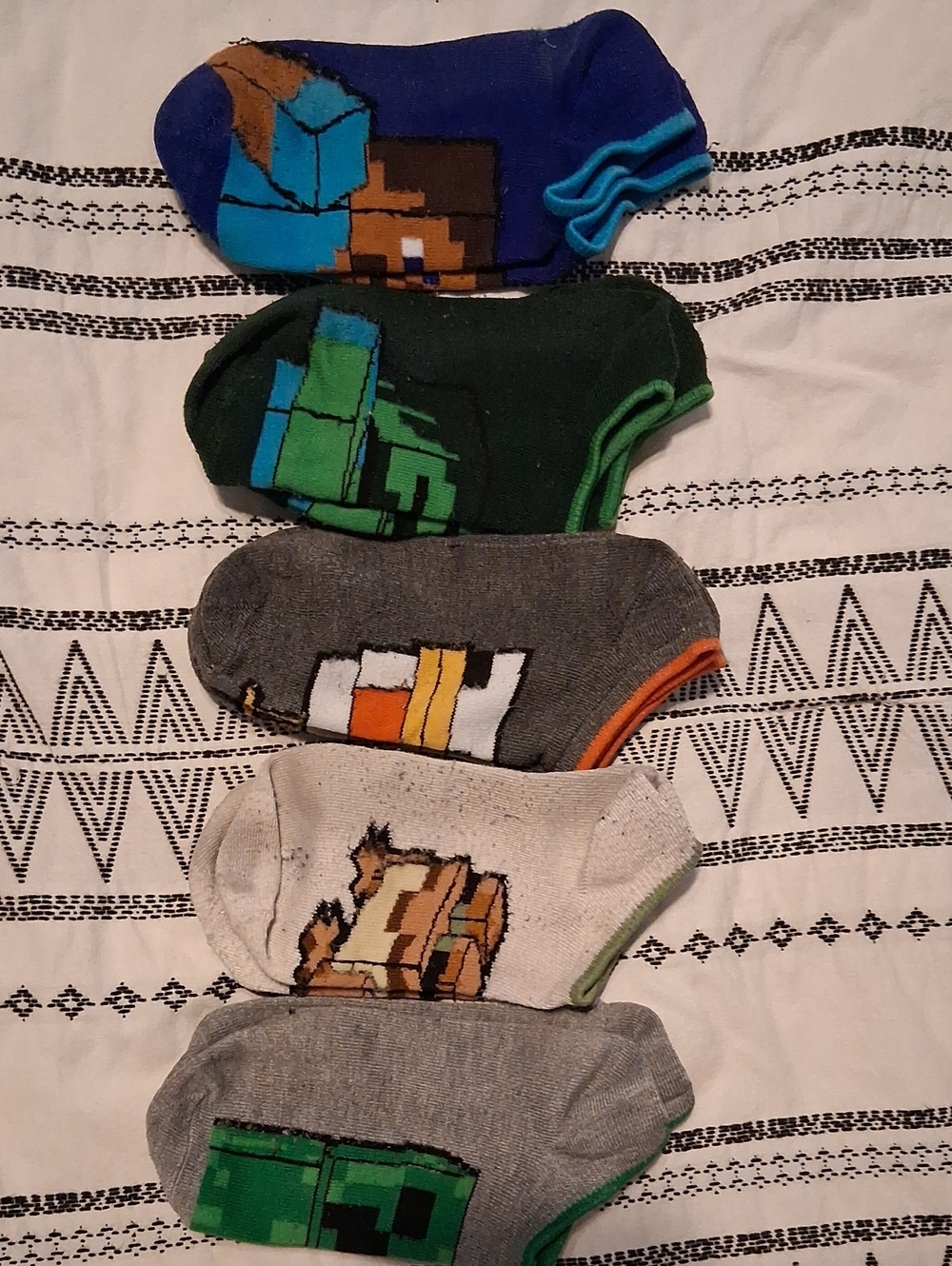 Minecraft Boys Low-Cut Socks - Multi Color 5-Pack